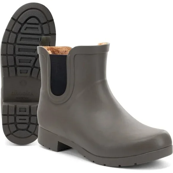 Women’s Olive Waterproof Chelsea Booties Plush Lined Slip-On Ankle Boots - Picture 11 of 13